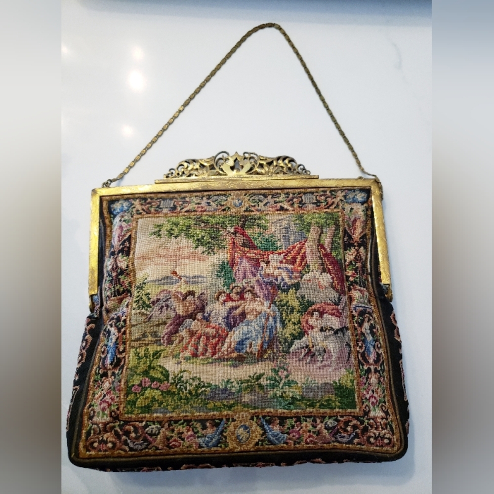 Vintage Tapestry Petit-Point Purse, JB & Co Vienna, Used